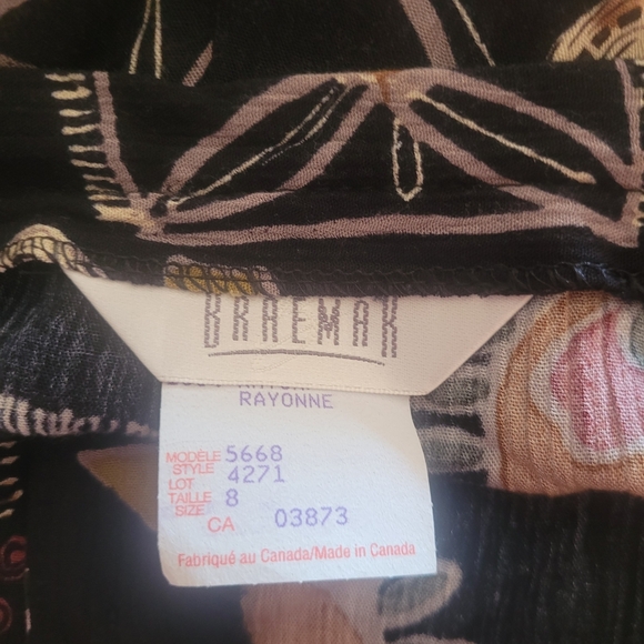 Braemar Vintage Abstract Floral Print Midi Button Front Skirt 8 - Picture 3 of 4